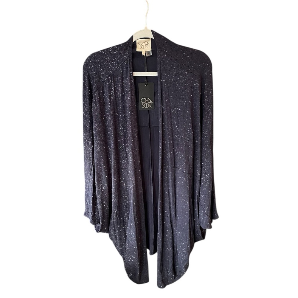 Chaser Navy Blue Speckled Open-Front Cardigan